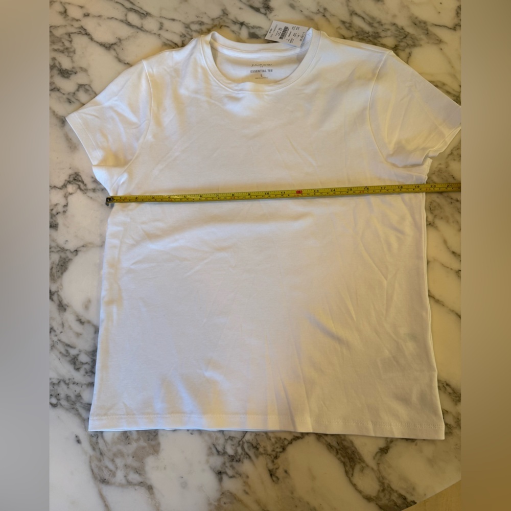 J.Crew Girlfriend essential tee White Sz L and XS - Picture 7 of 10